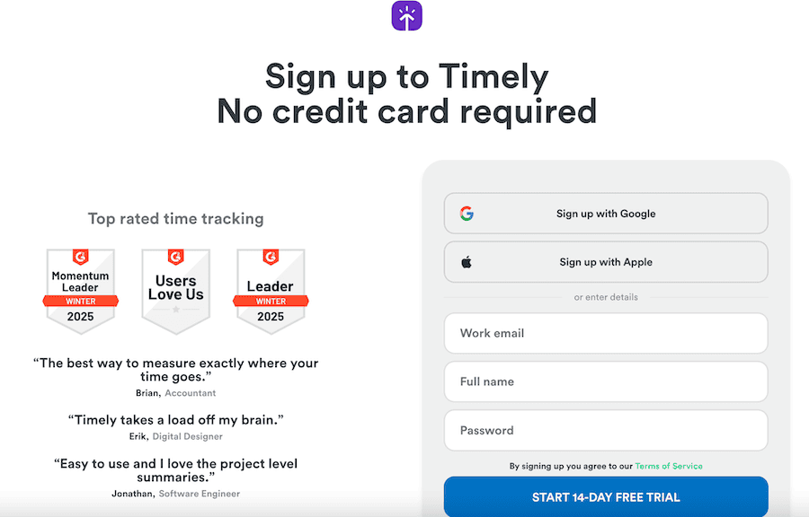 timely signup