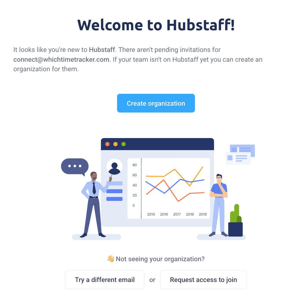 hubstaff create organization
