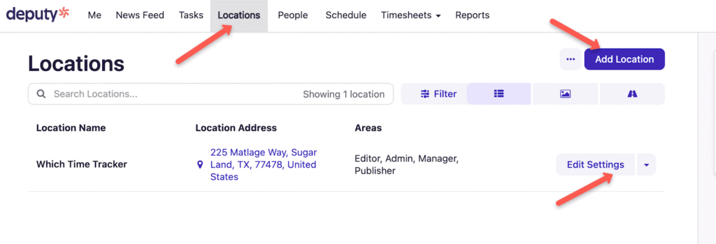 deputy add location and areas